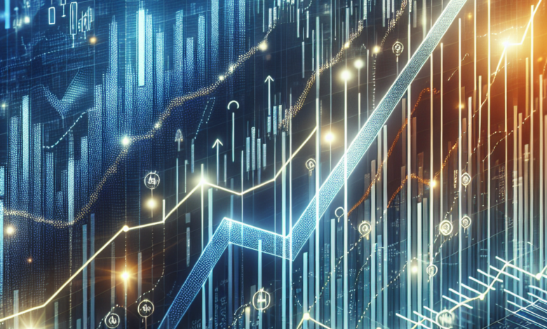 A close-up image of a stock market graph with upward trending lines representing strong summer performance in the stock market.