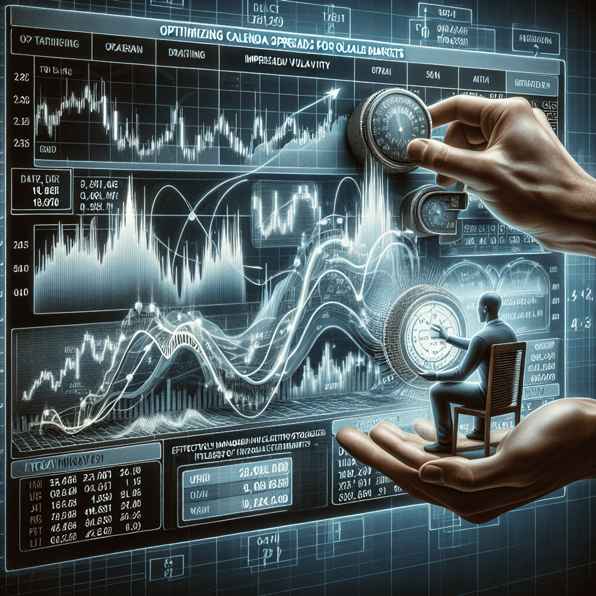 Digital art of a calendar with arrows pointing up and down, symbolizing bullish and bearish markets.