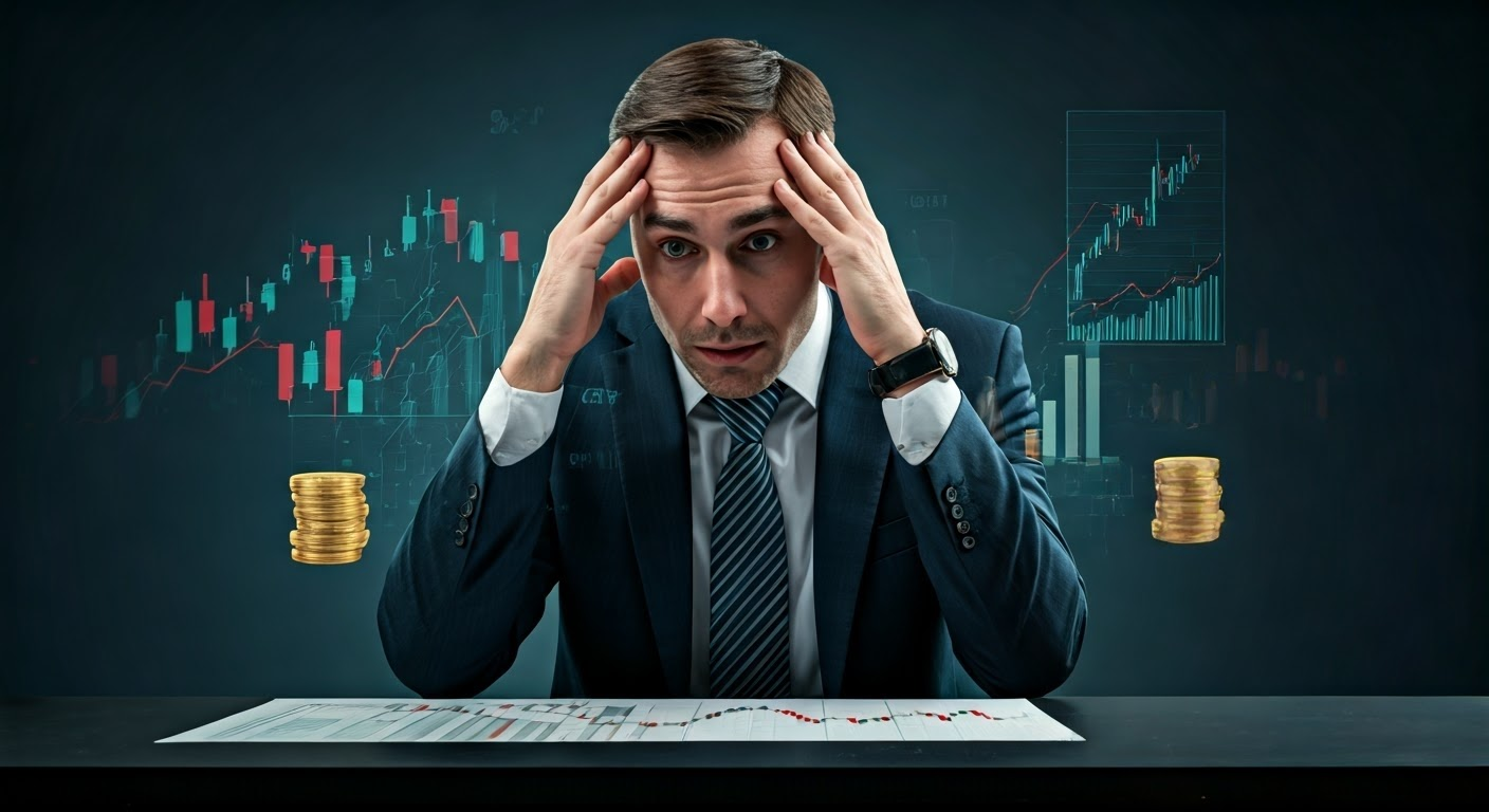 Trader analyzing risk management